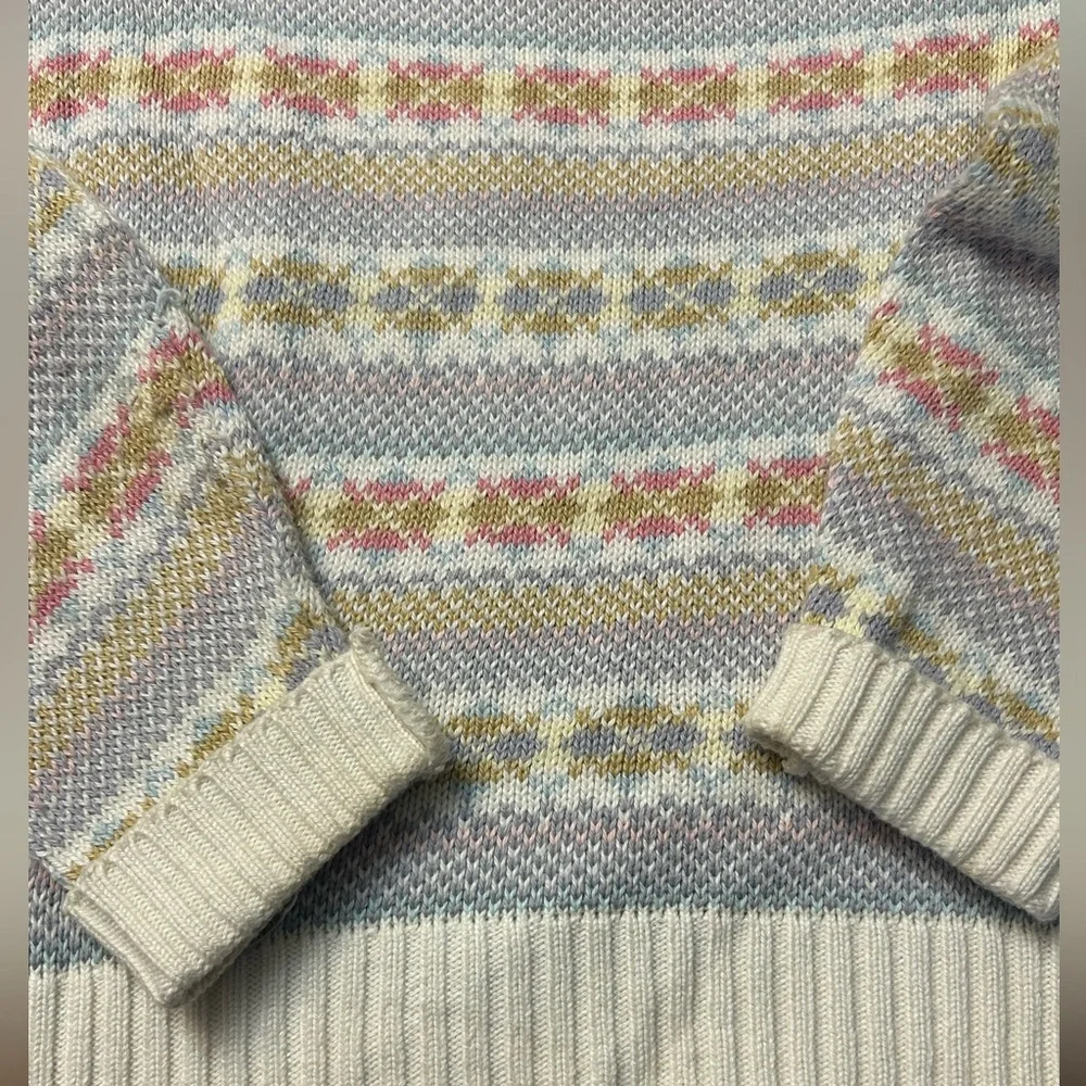 Fair Isle Style Hand Loom Scotland Woman’s Cozy Sweater Size Small Vintage EUC - Picture 11 of 11